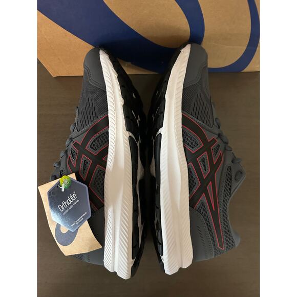 ASICS Gel Contend 7 Running Sneakers Grey Red Extra Wide - W Sz 9.5 / Mens 8 - Picture 6 of 10